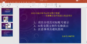 2025小淘小绿书AI美女图片领域，实操赚公众号流量主收益-小淘项目甄选