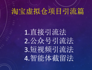 淘宝虚拟仓项目引流篇-小淘项目甄选